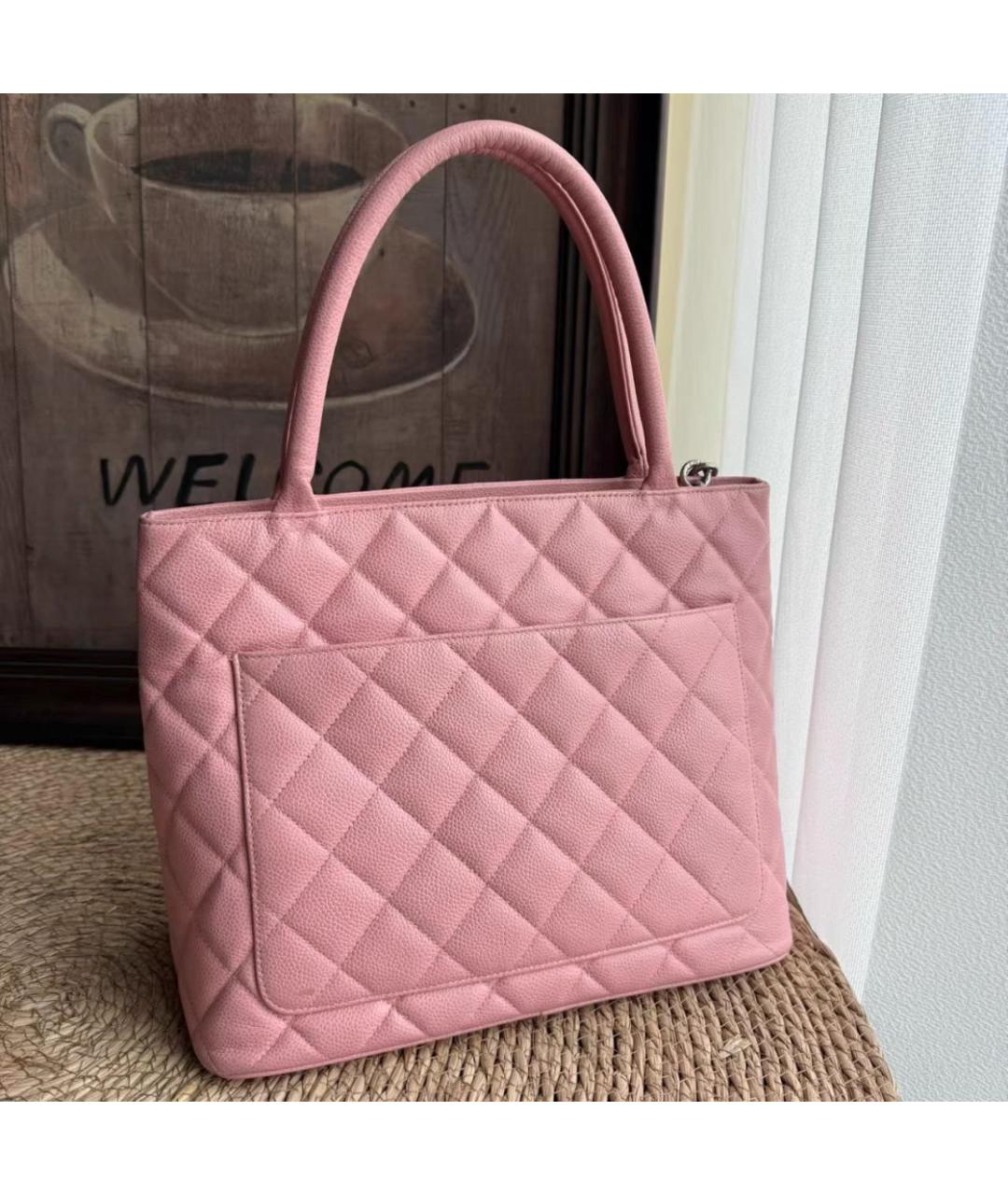 CHANEL Розовая кожаная сумка тоут, фото 2