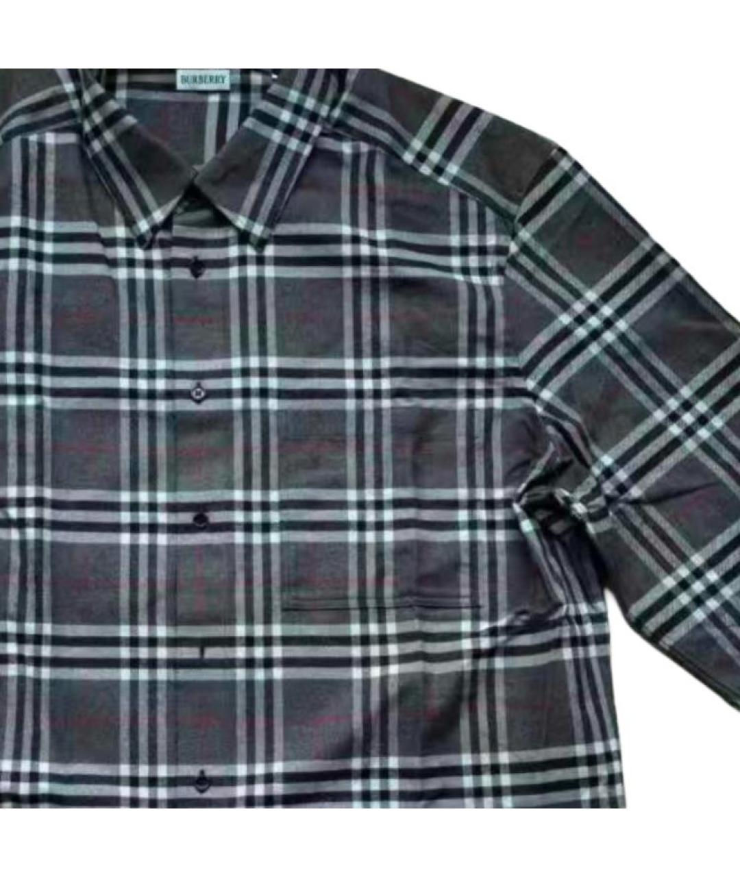 BURBERRY Голубая хлопковая кэжуал рубашка, фото 3