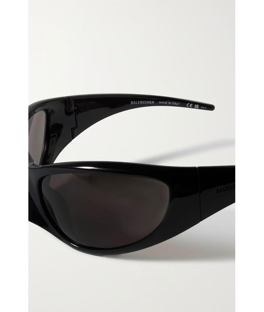 BALENCIAGA Черные пластиковые солнцезащитные очки, фото 3