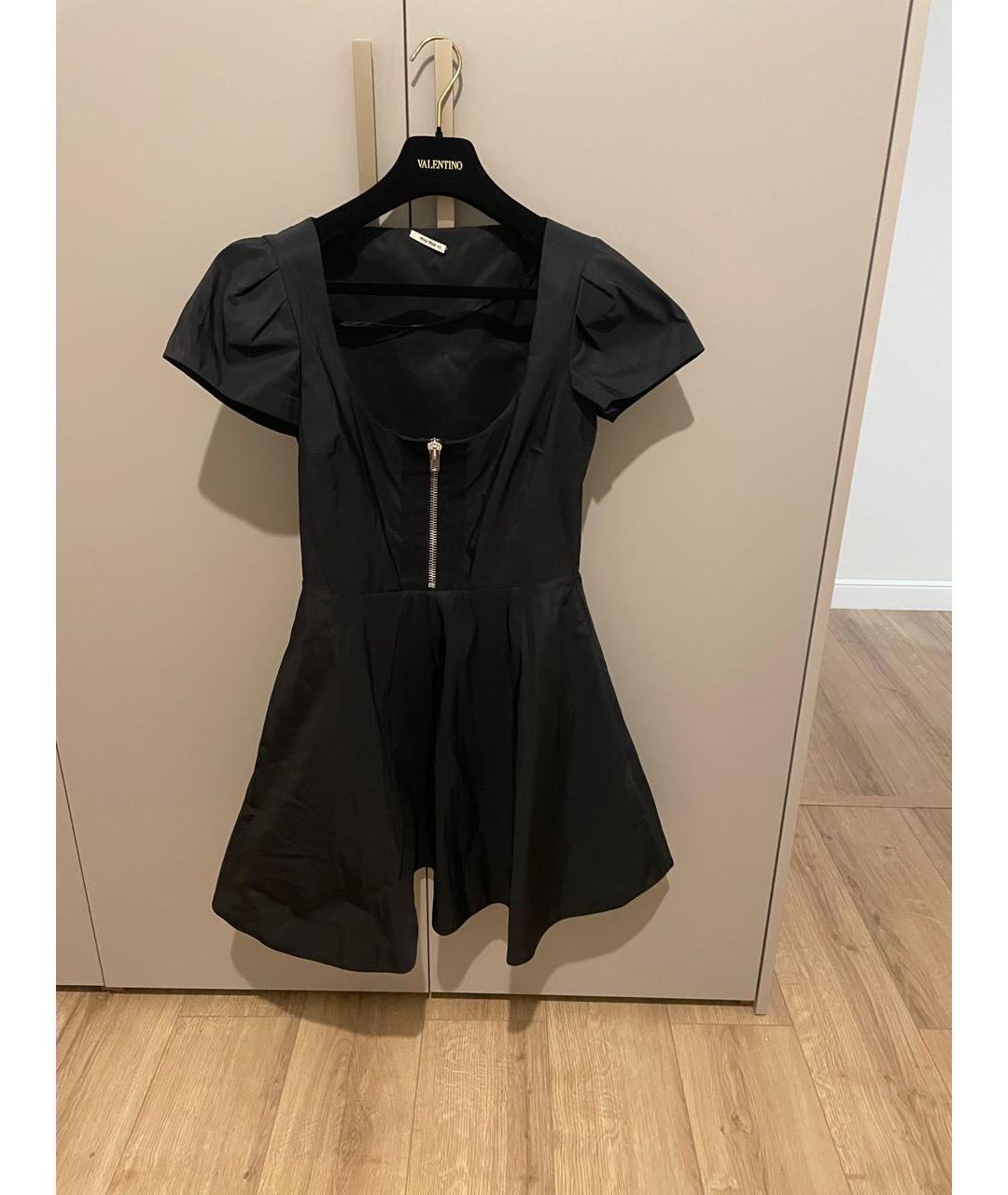 MIU MIU Черное полиамидовое коктейльное платье, фото 6