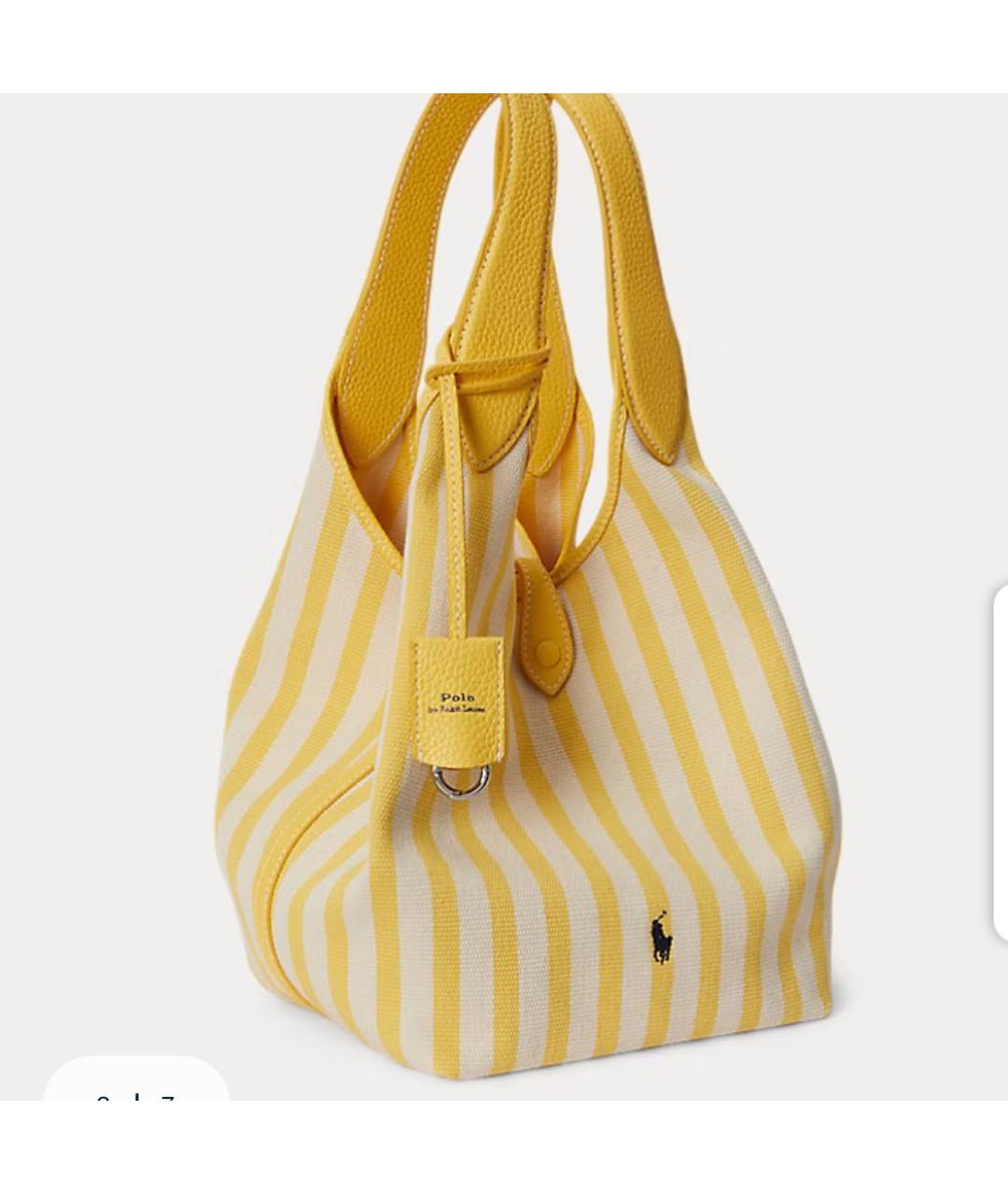 POLO RALPH LAUREN Желтая сумка тоут, фото 2