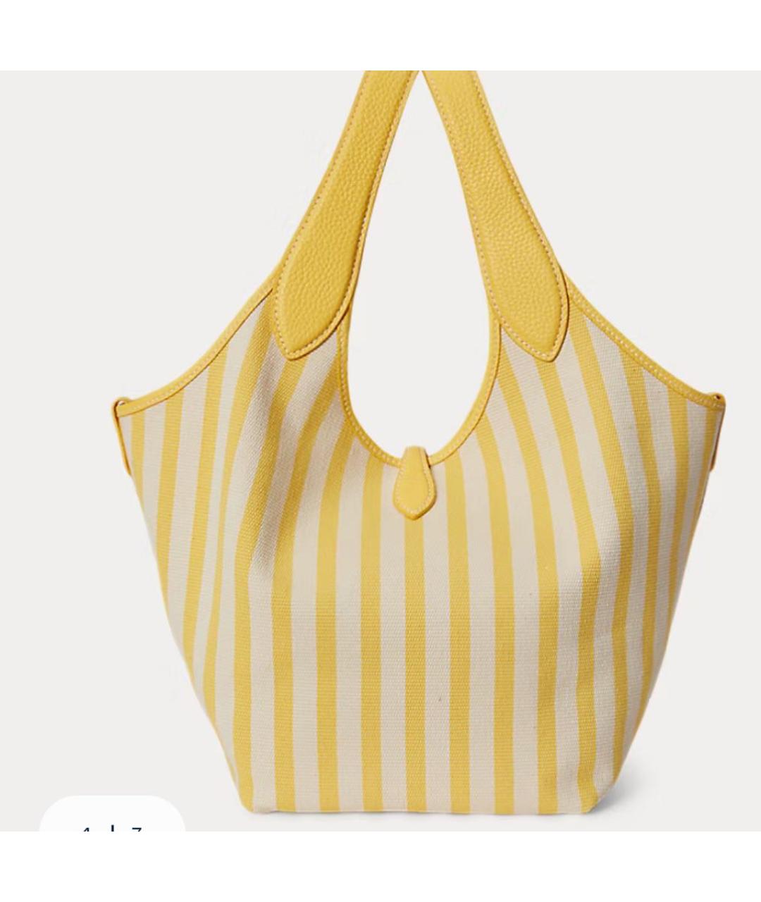 POLO RALPH LAUREN Желтая сумка тоут, фото 3