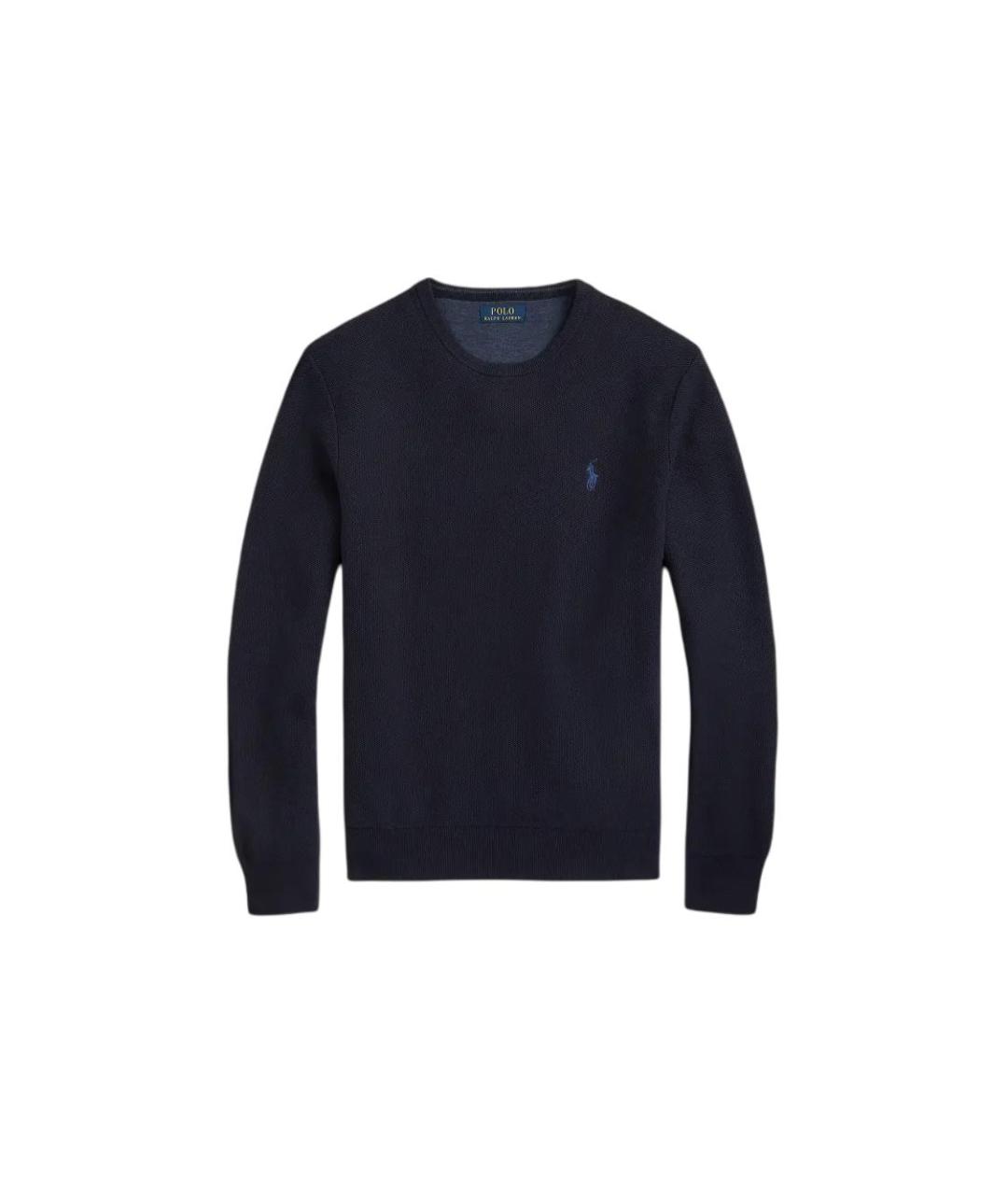 POLO RALPH LAUREN Темно-синий хлопковый джемпер / свитер, фото 1