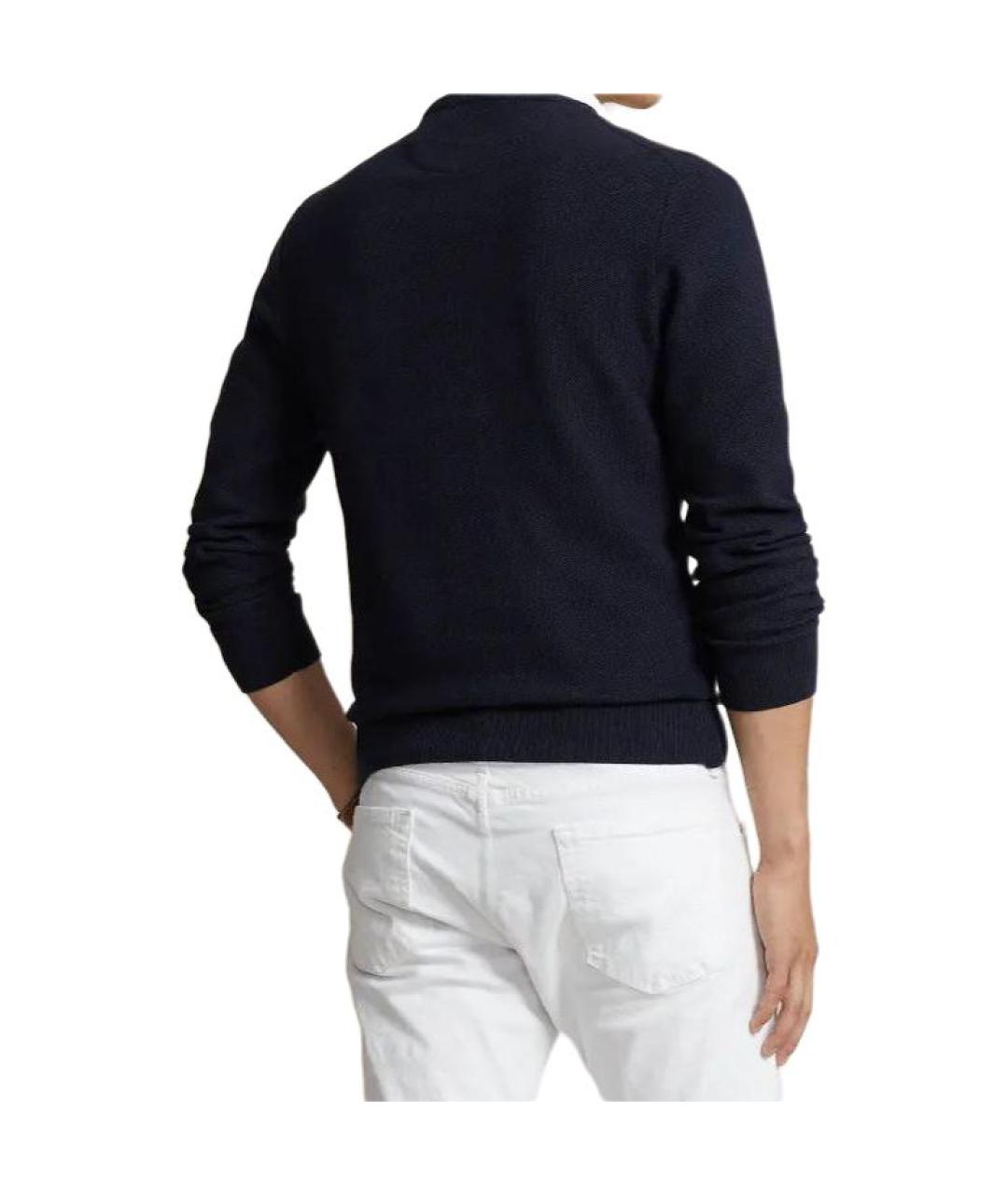 POLO RALPH LAUREN Темно-синий хлопковый джемпер / свитер, фото 4