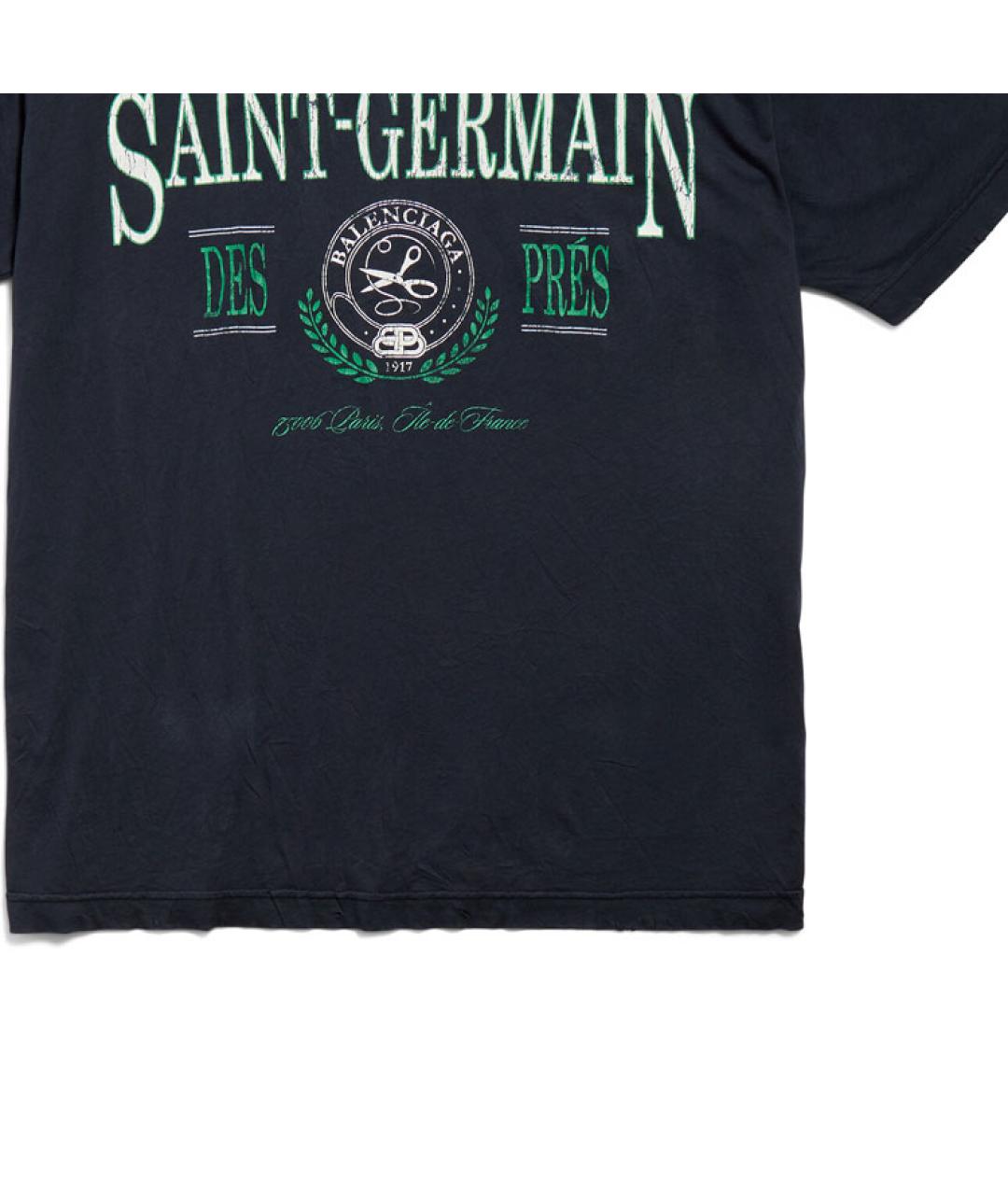 BALENCIAGA Темно-синяя футболка, фото 4