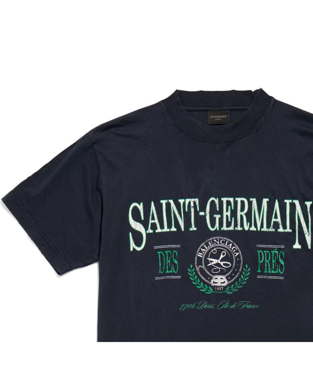 BALENCIAGA Темно-синяя футболка, фото 3