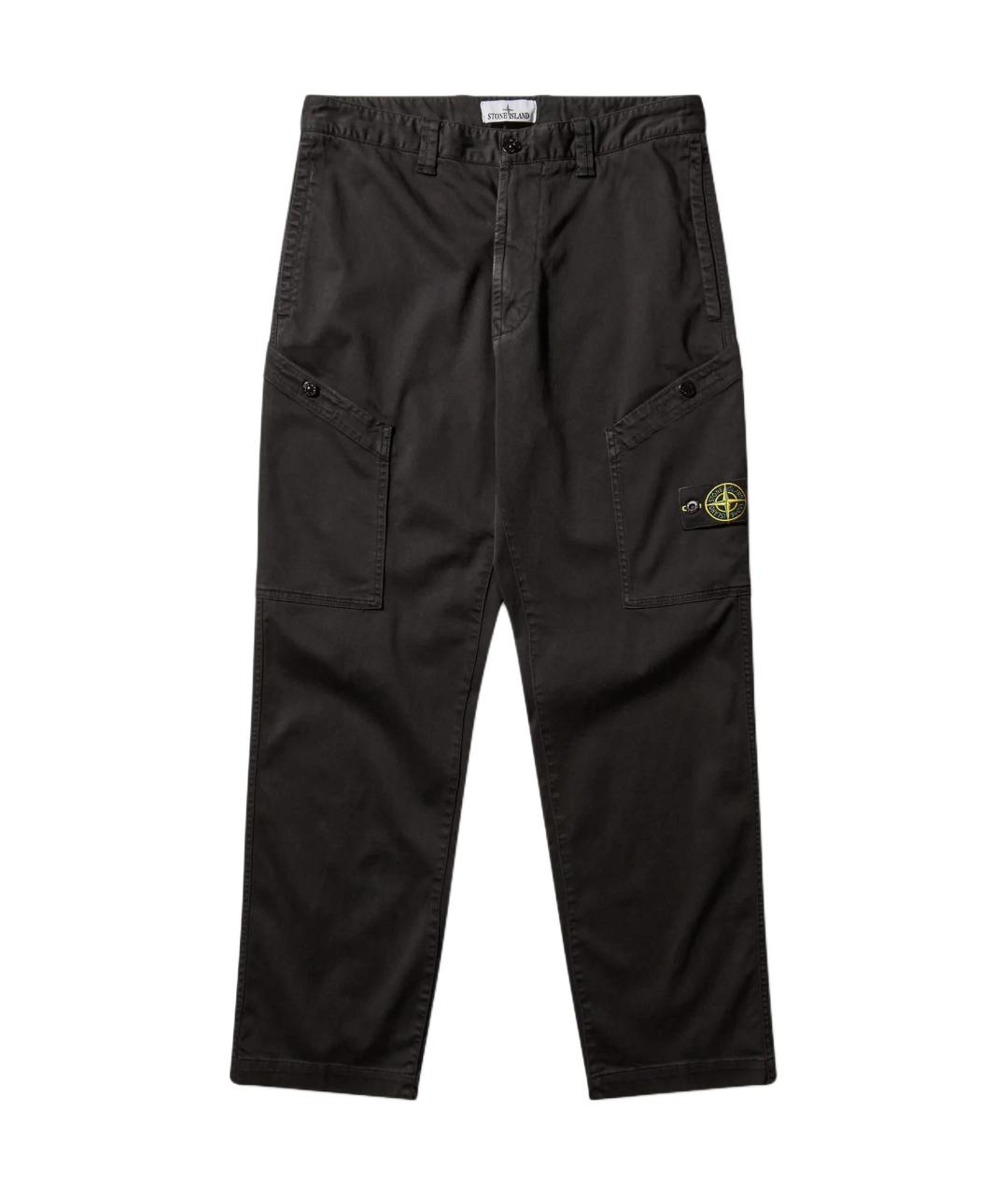 STONE ISLAND Черные брюки чинос, фото 1