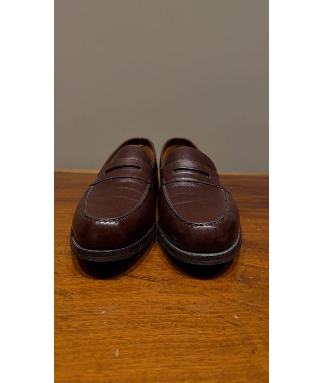 JOHN LOBB Коричневые кожаные лоферы, фото 2