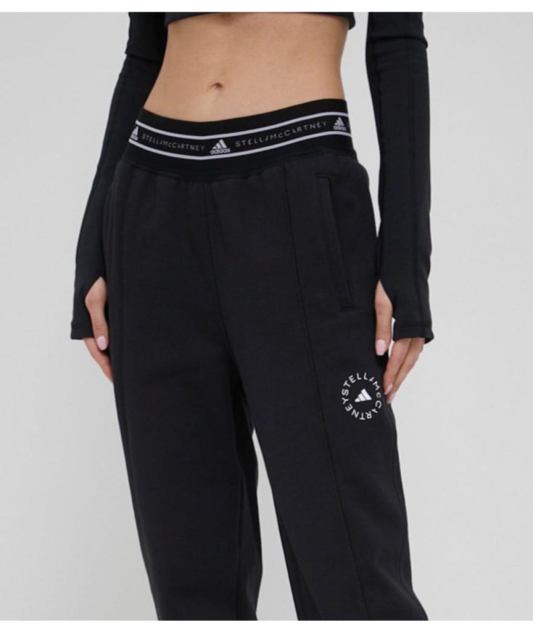ADIDAS BY STELLA MCCARTNEY Черные хлопковые брюки узкие, фото 5