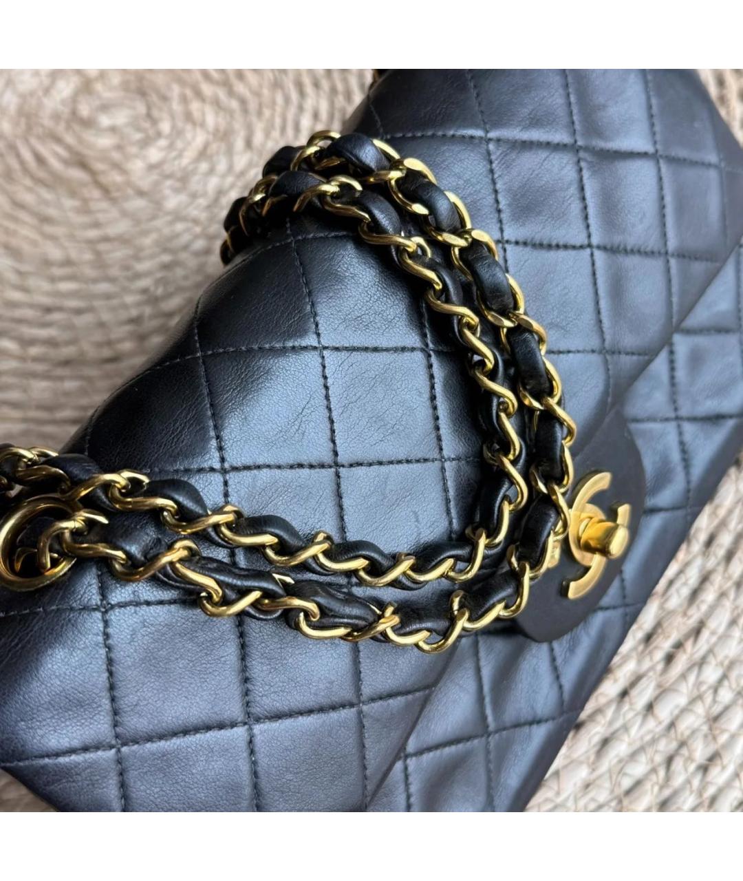 CHANEL Черная кожаная сумка через плечо, фото 5