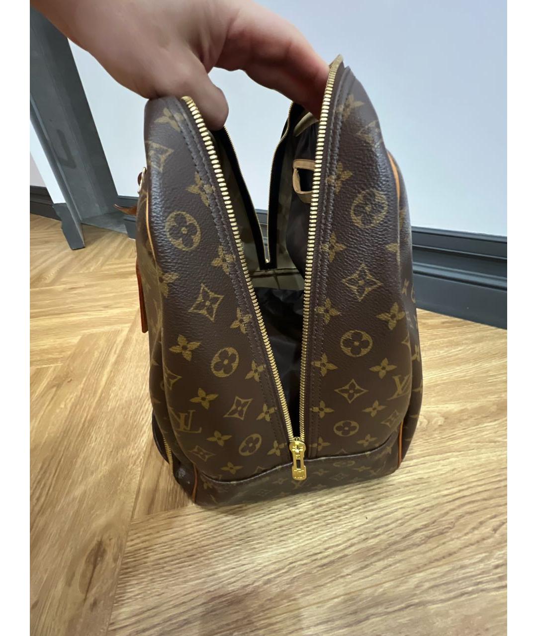 LOUIS VUITTON Коричневая кожаная дорожная/спортивная сумка, фото 5