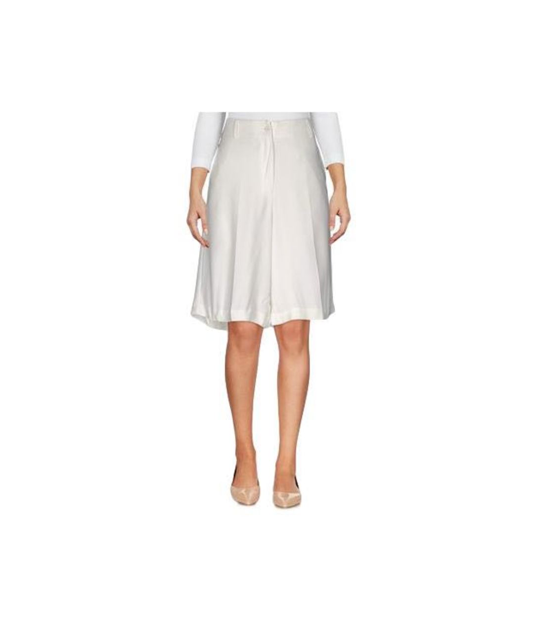 TWIN-SET Белая вискозная юбка-шорты, фото 9