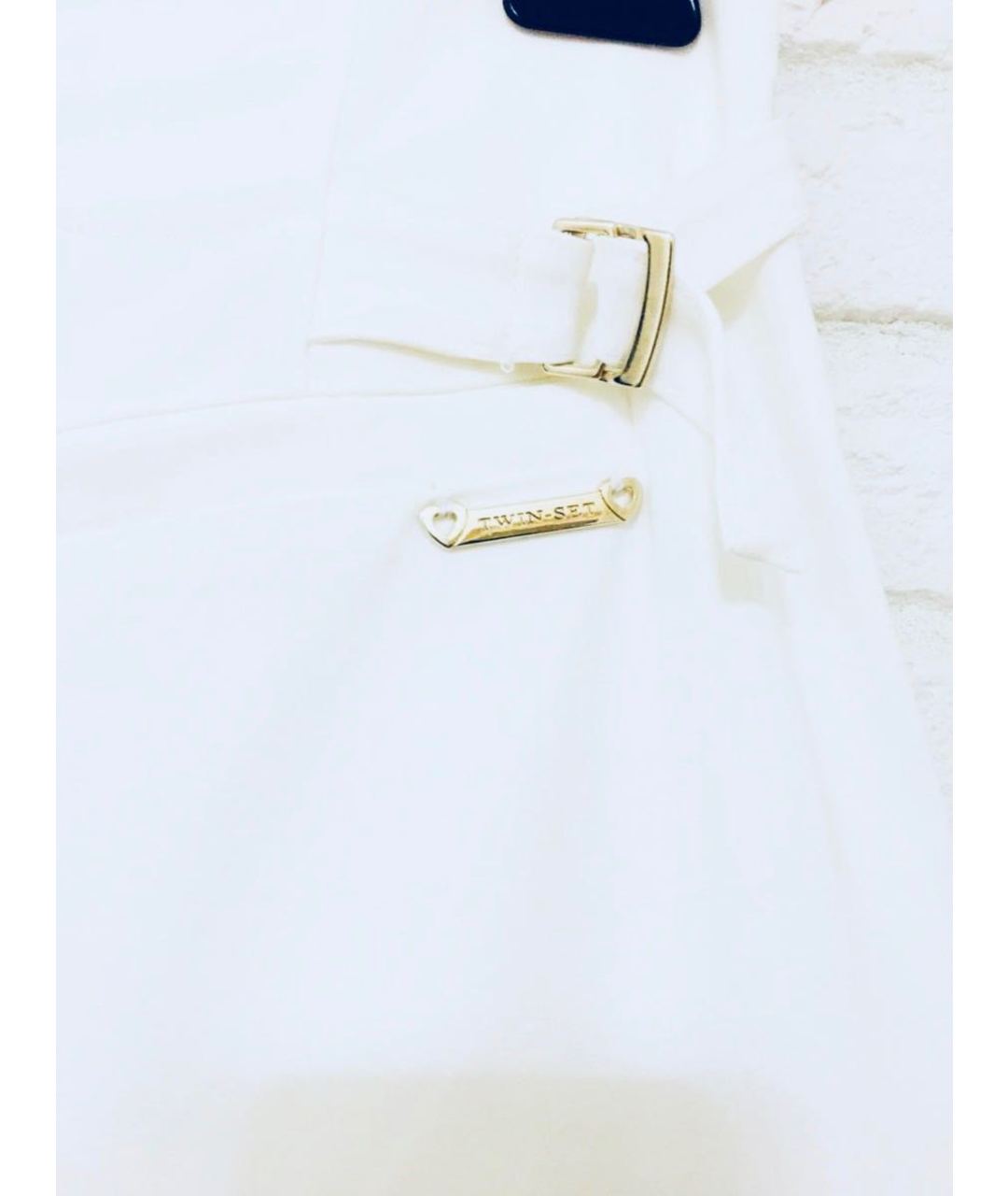 TWIN-SET Белая вискозная юбка-шорты, фото 6