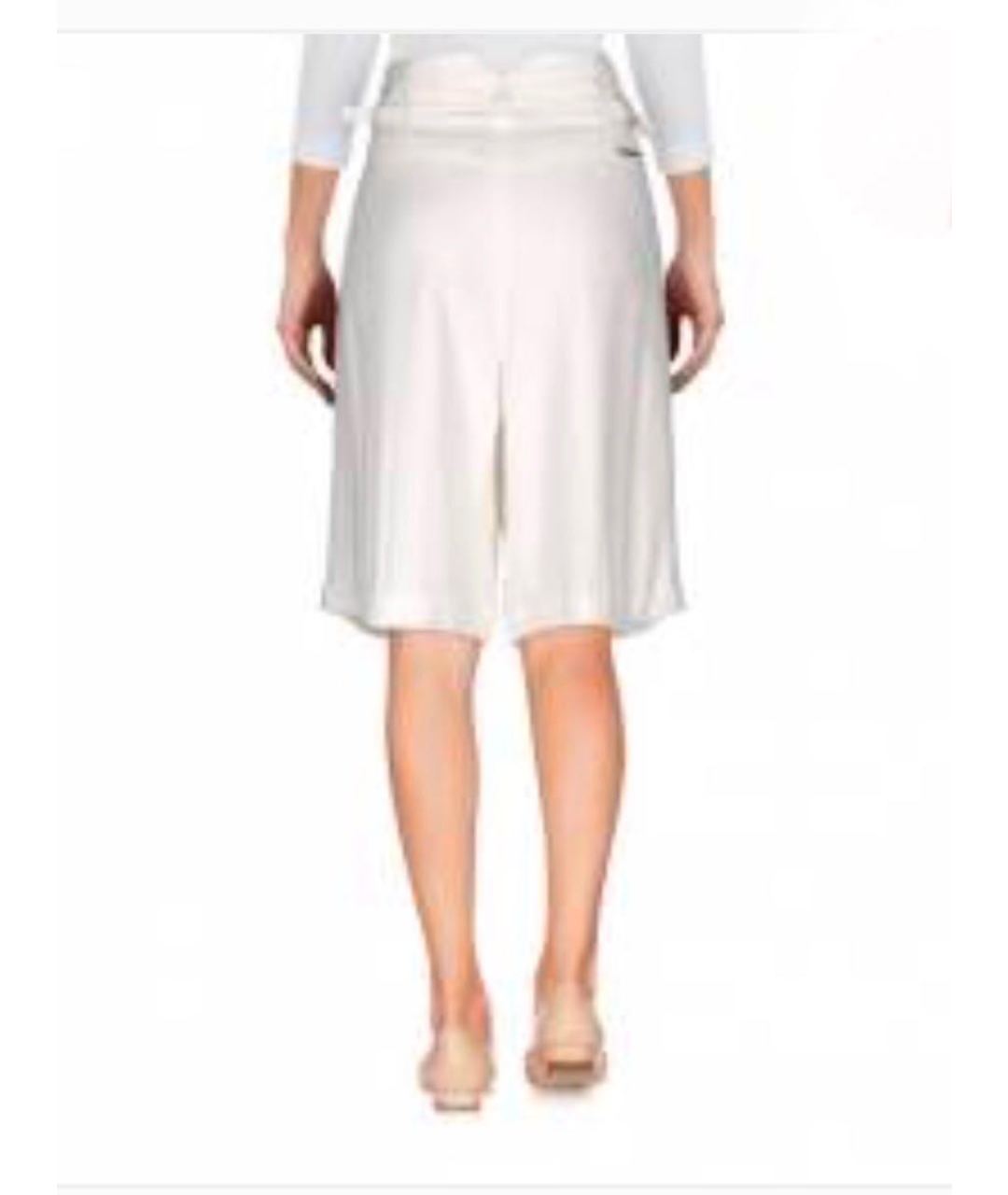 TWIN-SET Белая вискозная юбка-шорты, фото 2