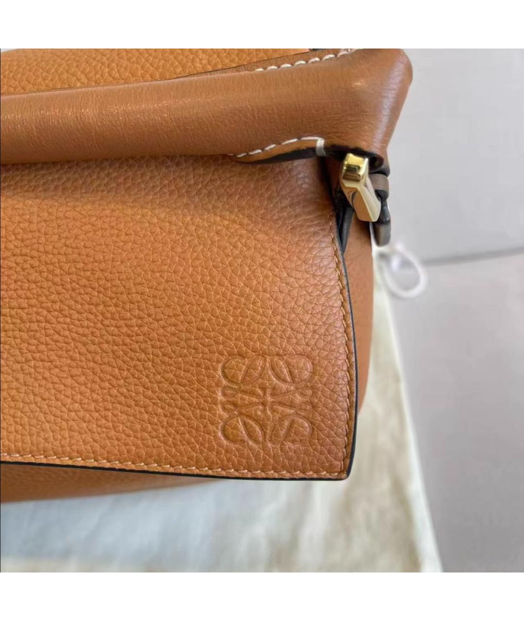 LOEWE Коричневая кожаная сумка с короткими ручками, фото 2