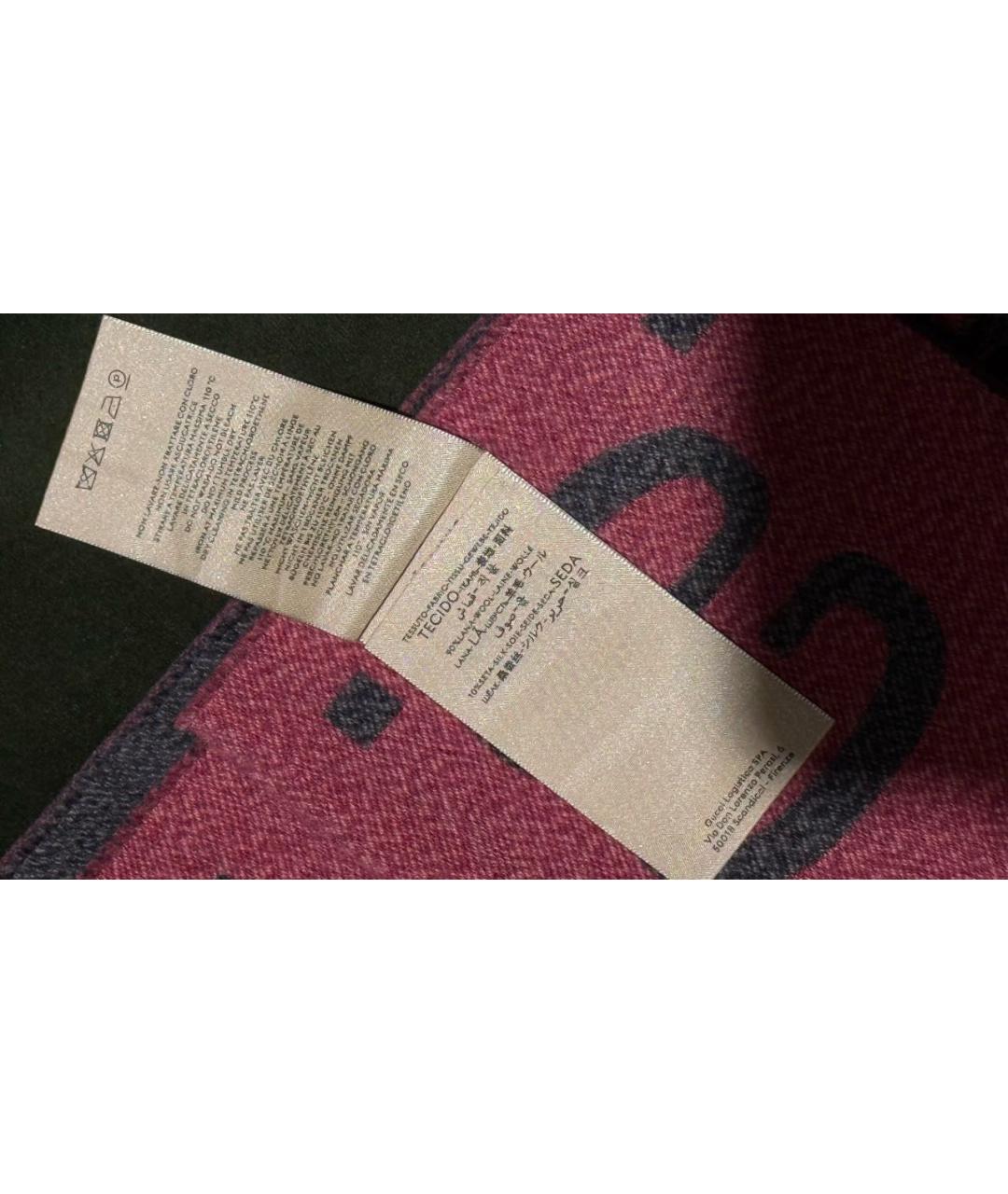 GUCCI Серый шерстяной шарф, фото 4