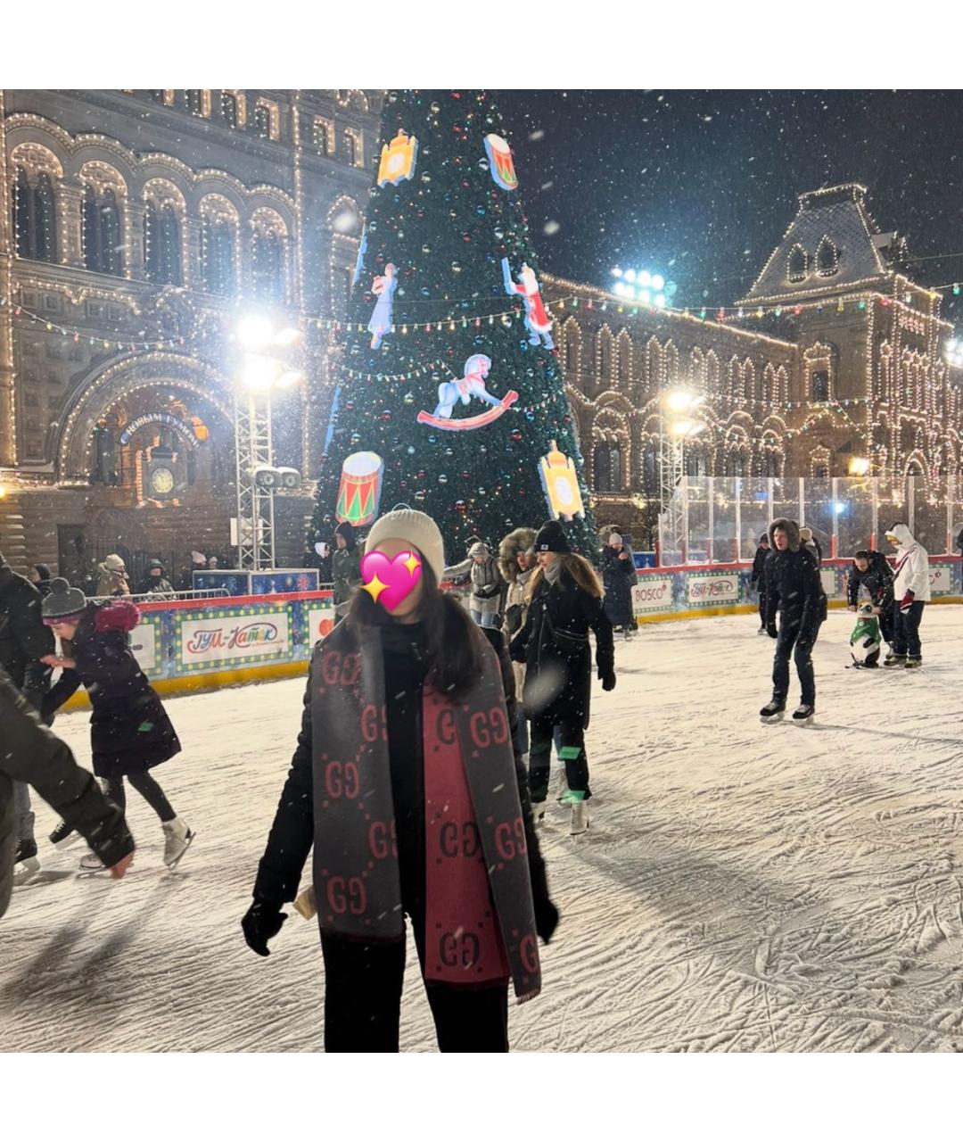 GUCCI Серый шерстяной шарф, фото 6