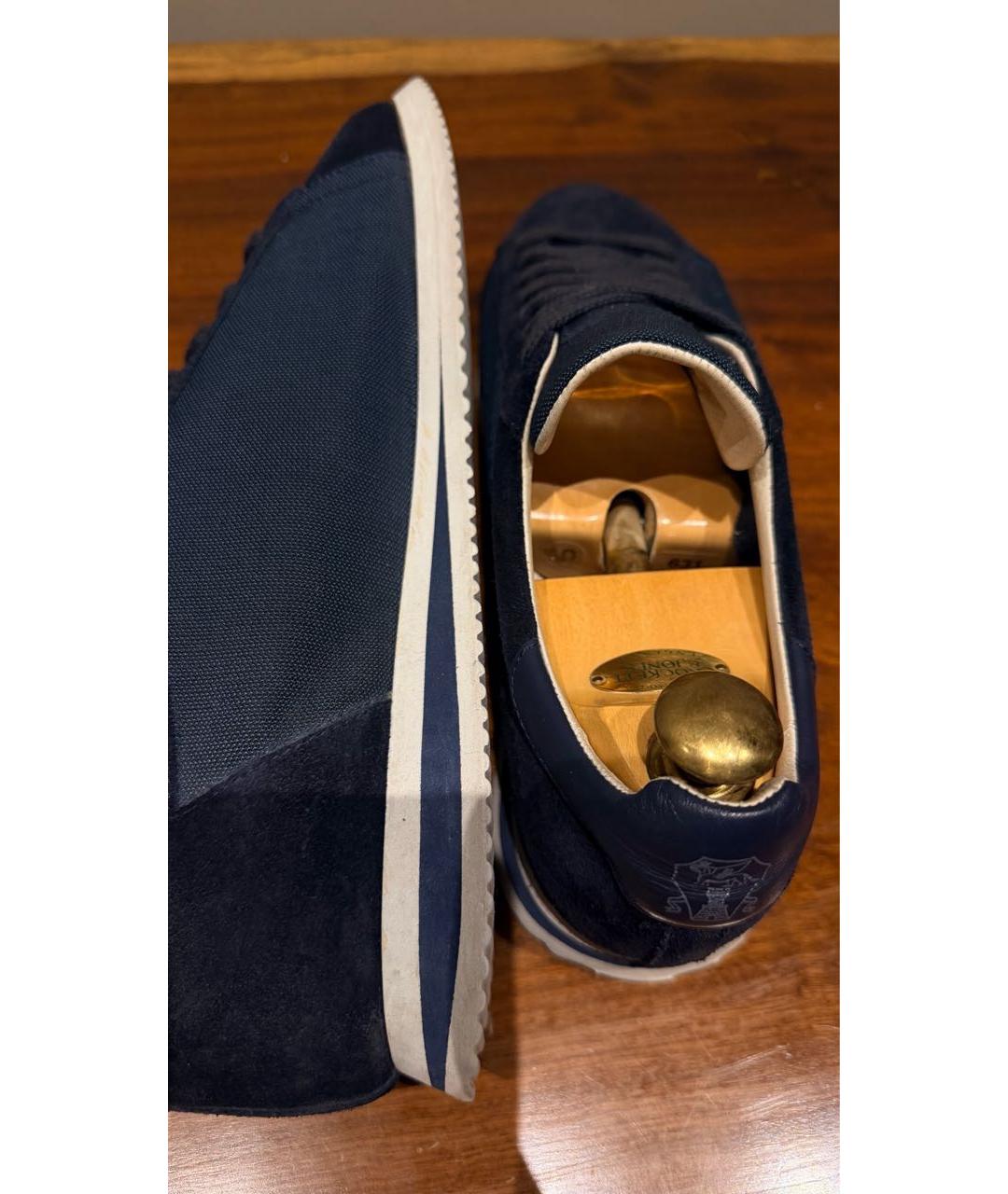 BRUNELLO CUCINELLI Темно-синие низкие кроссовки / кеды, фото 3