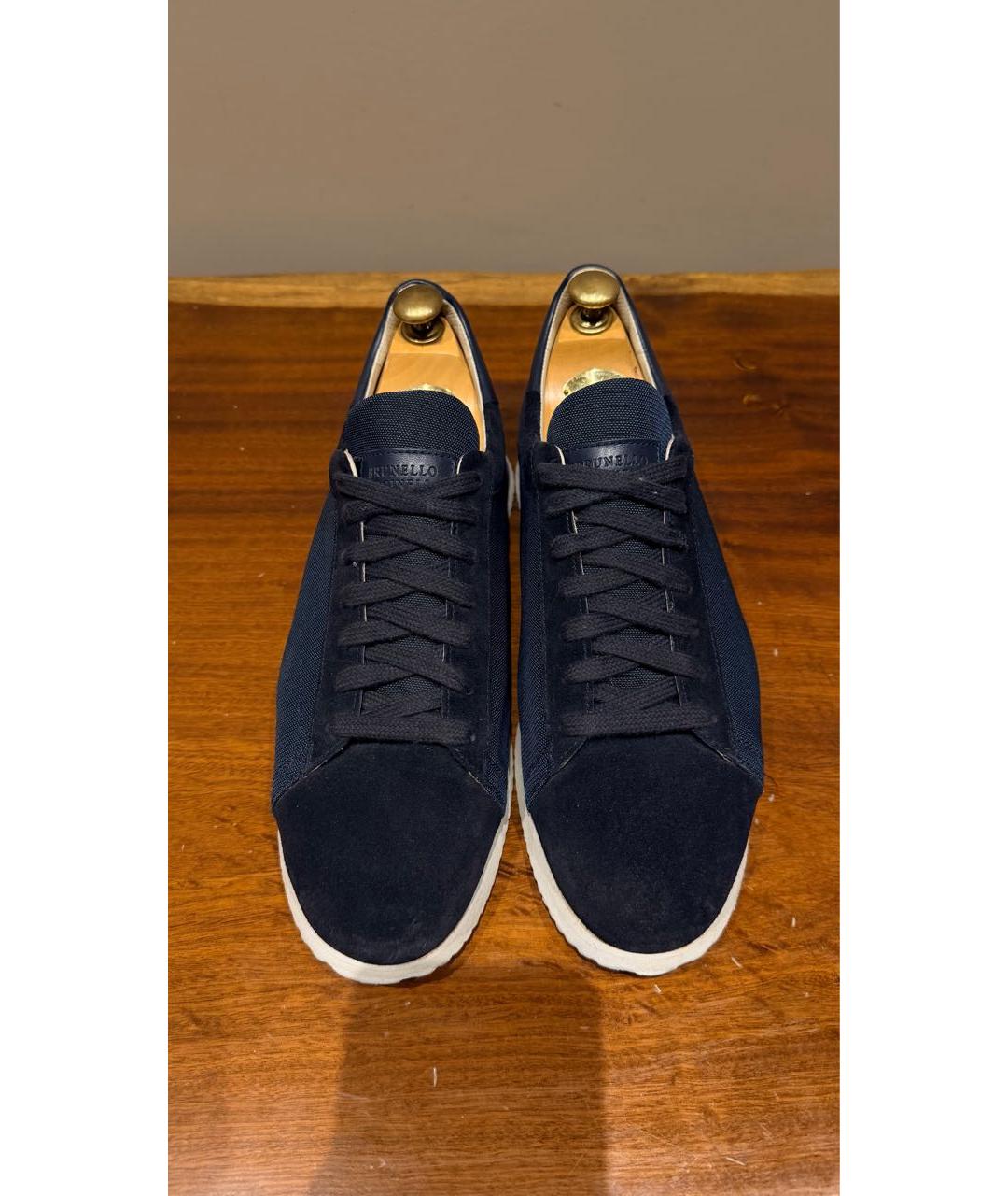BRUNELLO CUCINELLI Темно-синие низкие кроссовки / кеды, фото 2