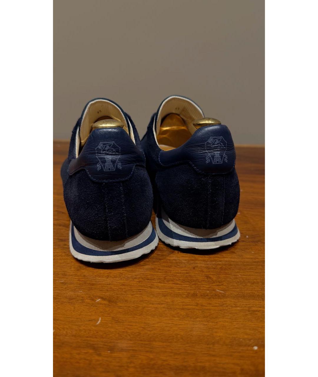 BRUNELLO CUCINELLI Темно-синие низкие кроссовки / кеды, фото 4