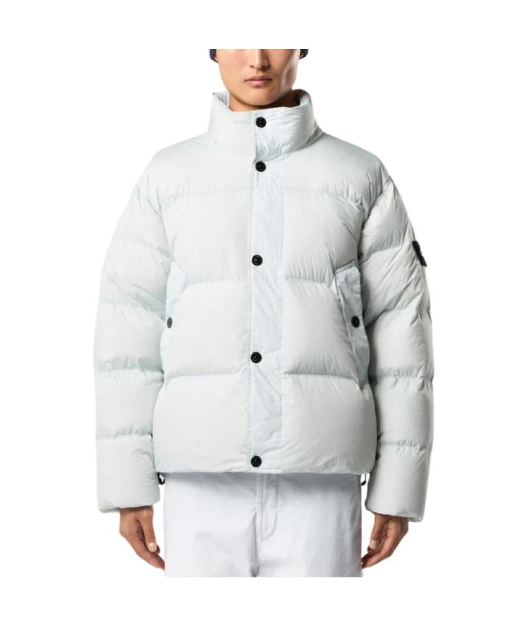 STONE ISLAND Голубой пуховик, фото 3