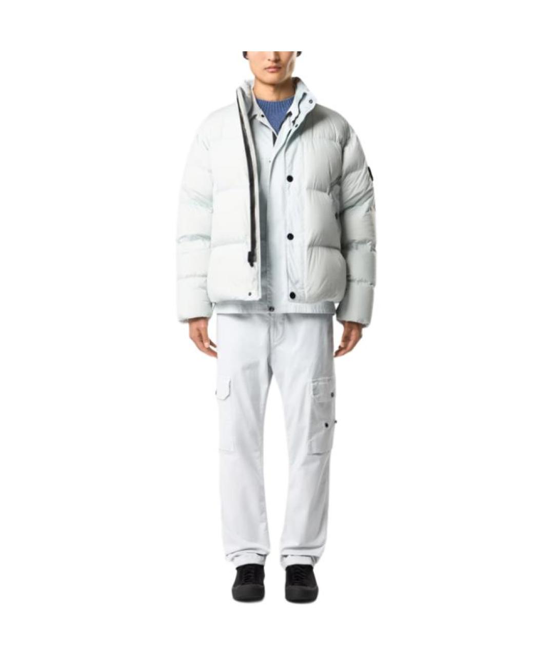 STONE ISLAND Голубой пуховик, фото 4