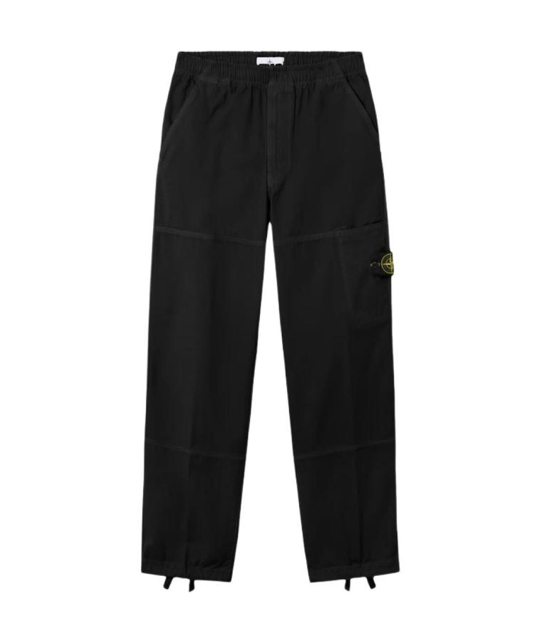 STONE ISLAND Черные прямые брюки, фото 1
