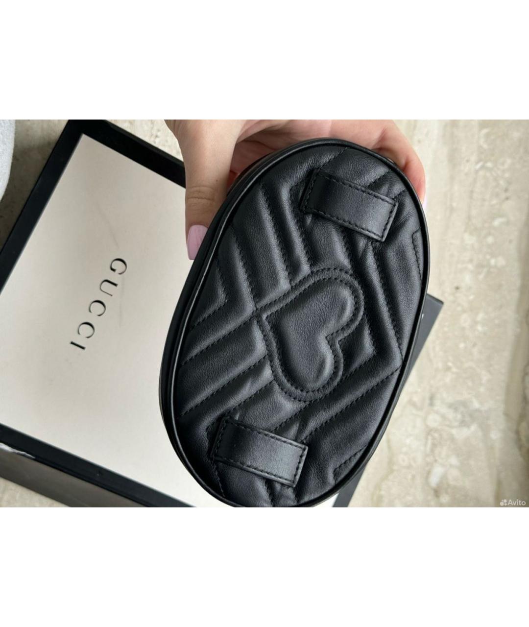 GUCCI Черная кожаная поясная сумка, фото 3