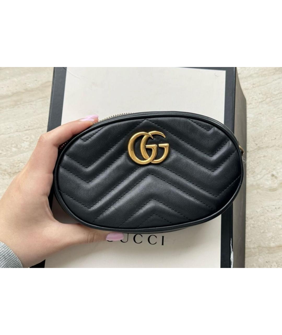 GUCCI Черная кожаная поясная сумка, фото 9