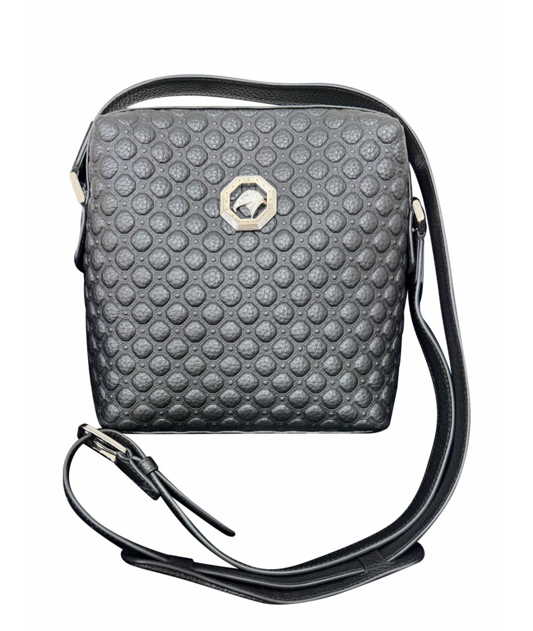 STEFANO RICCI Темно-синяя кожаная сумка на плечо, фото 1