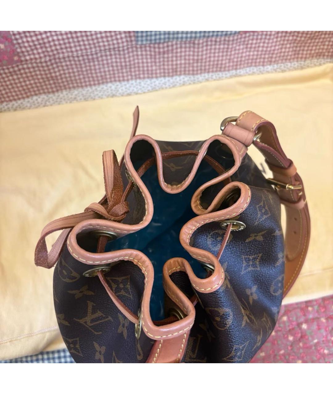 LOUIS VUITTON Коричневая кожаная сумка тоут, фото 7