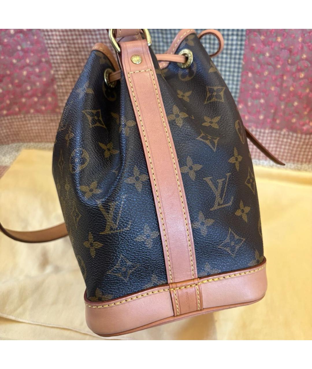LOUIS VUITTON Коричневая кожаная сумка тоут, фото 4