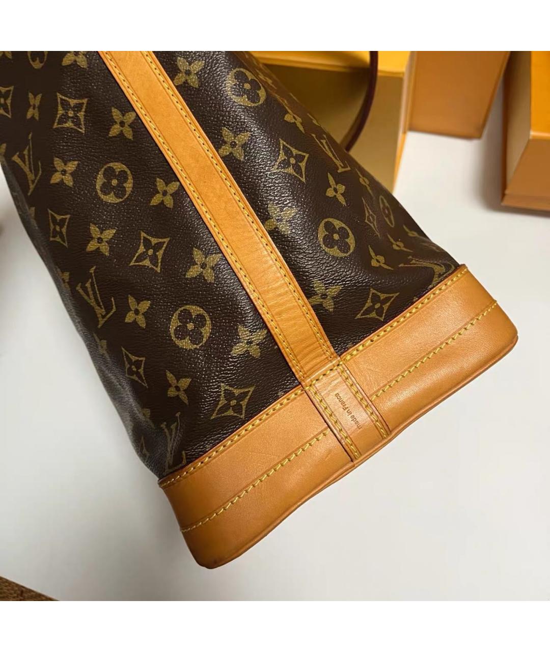 LOUIS VUITTON Коричневая кожаная сумка тоут, фото 4