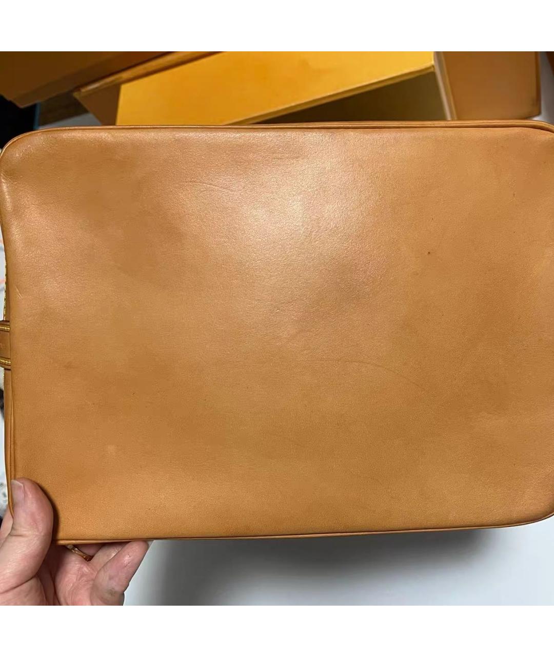 LOUIS VUITTON Коричневая кожаная сумка тоут, фото 6