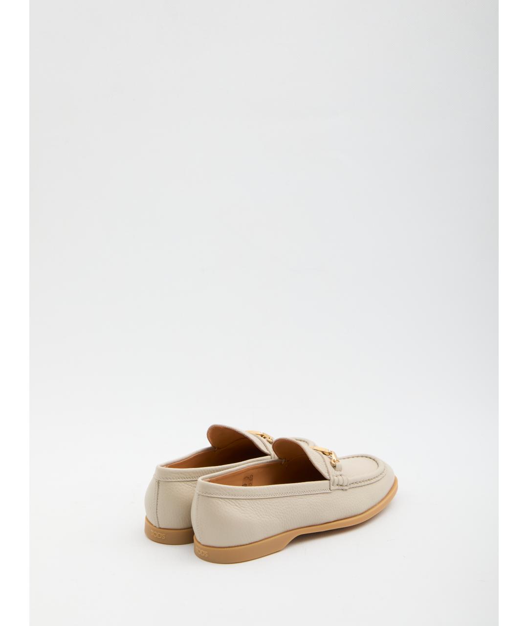 TOD'S Бежевые кожаные лоферы, фото 3