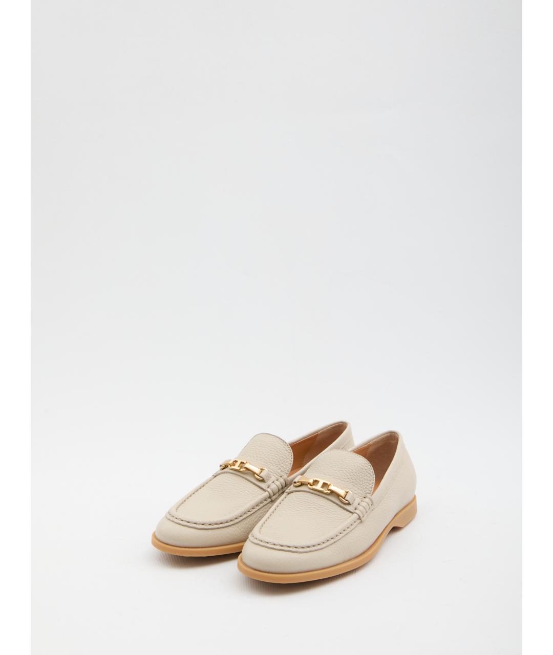 TOD'S Бежевые кожаные лоферы, фото 2
