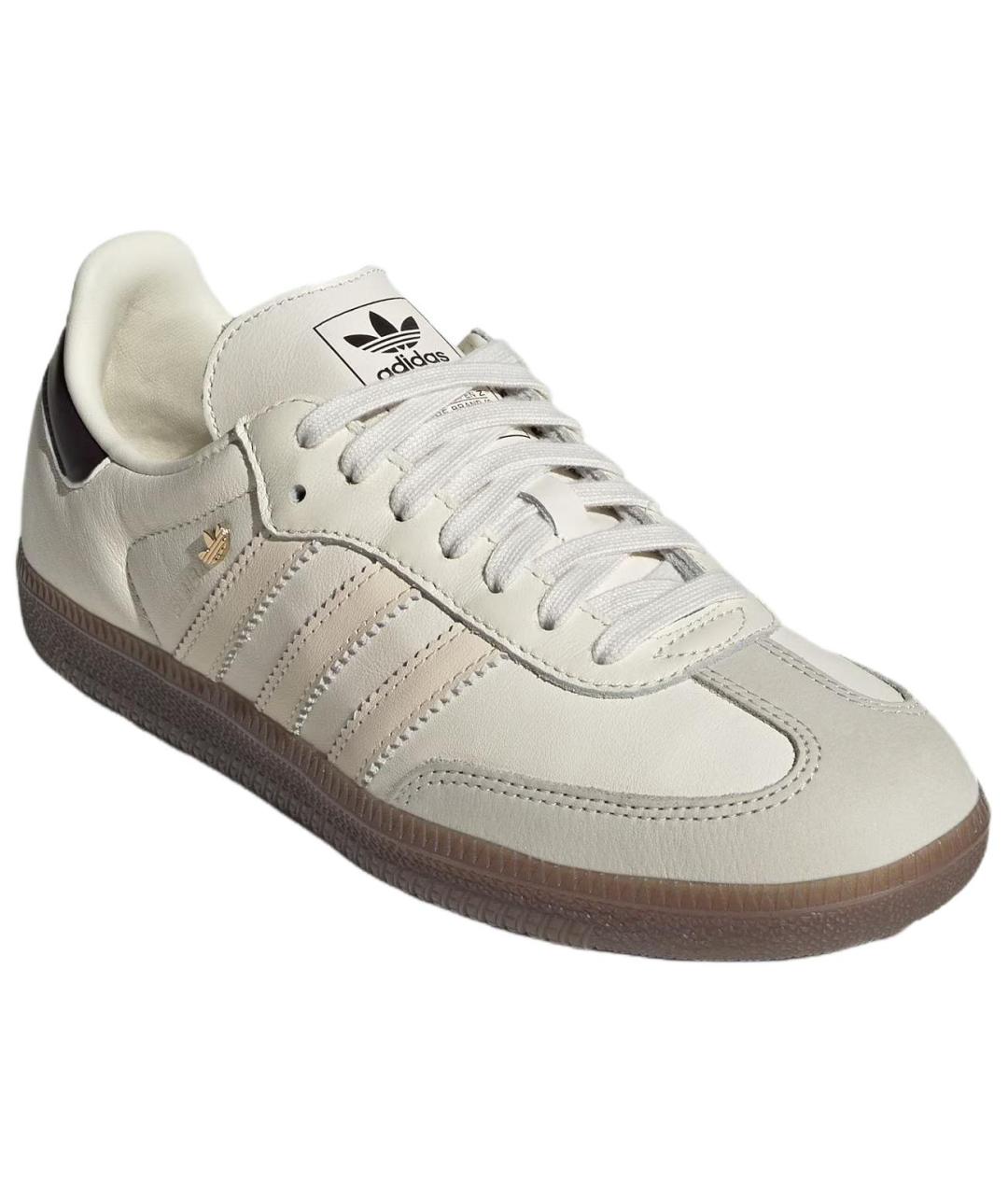 ADIDAS Бежевые кожаные кеды, фото 3