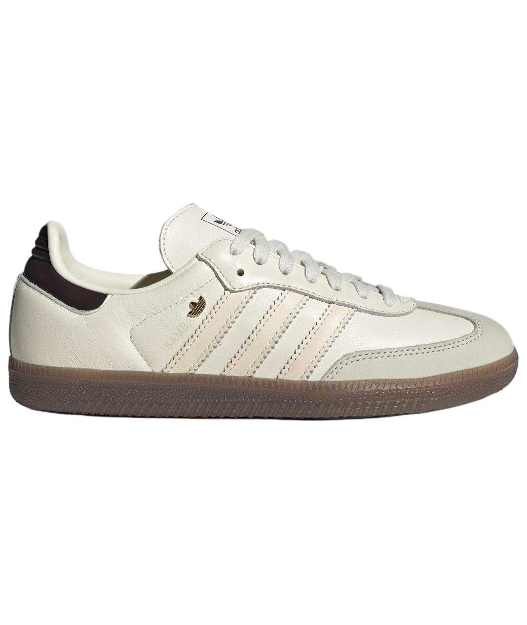 ADIDAS Бежевые кожаные кеды, фото 1