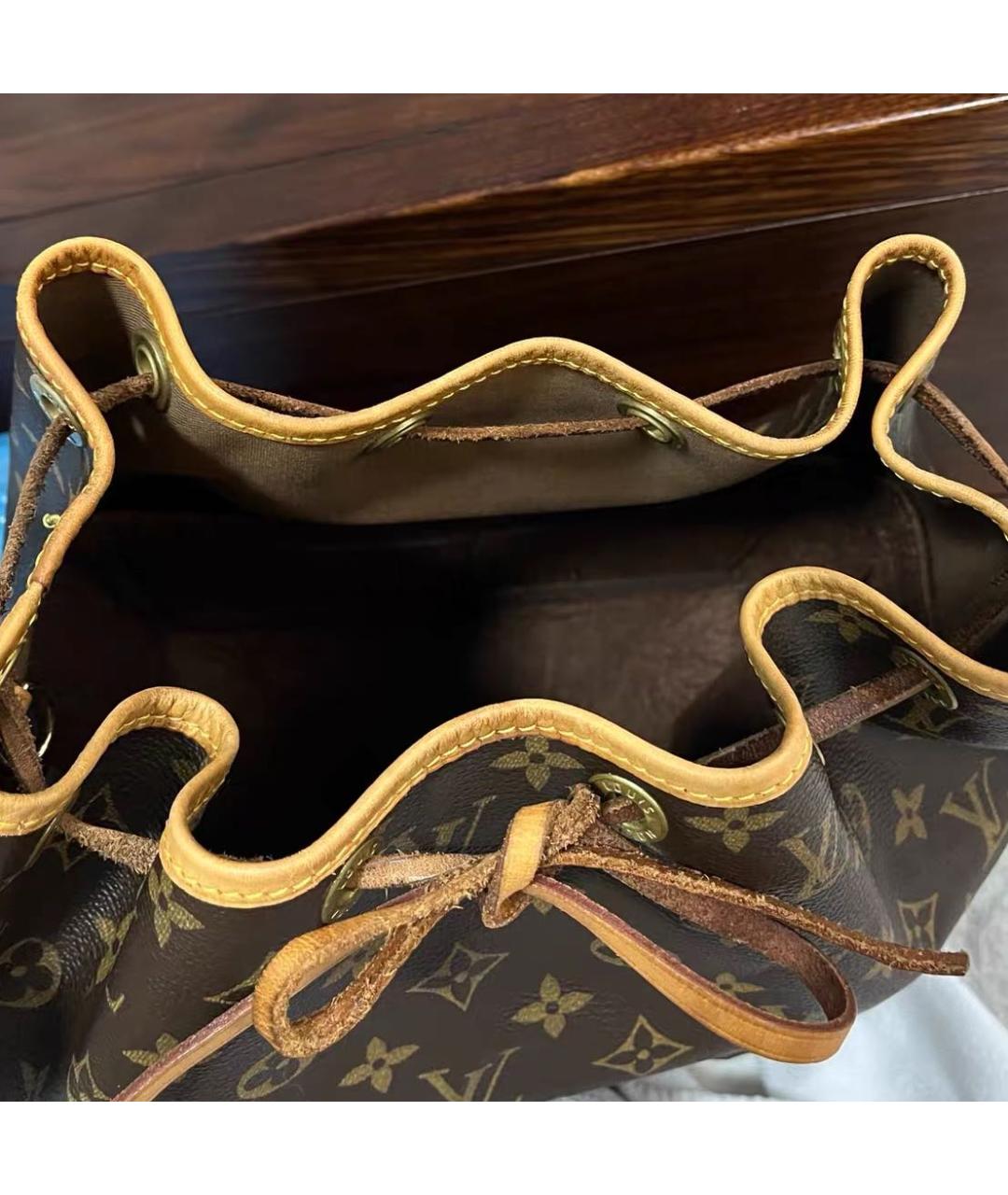 LOUIS VUITTON Коричневая кожаная сумка через плечо, фото 6