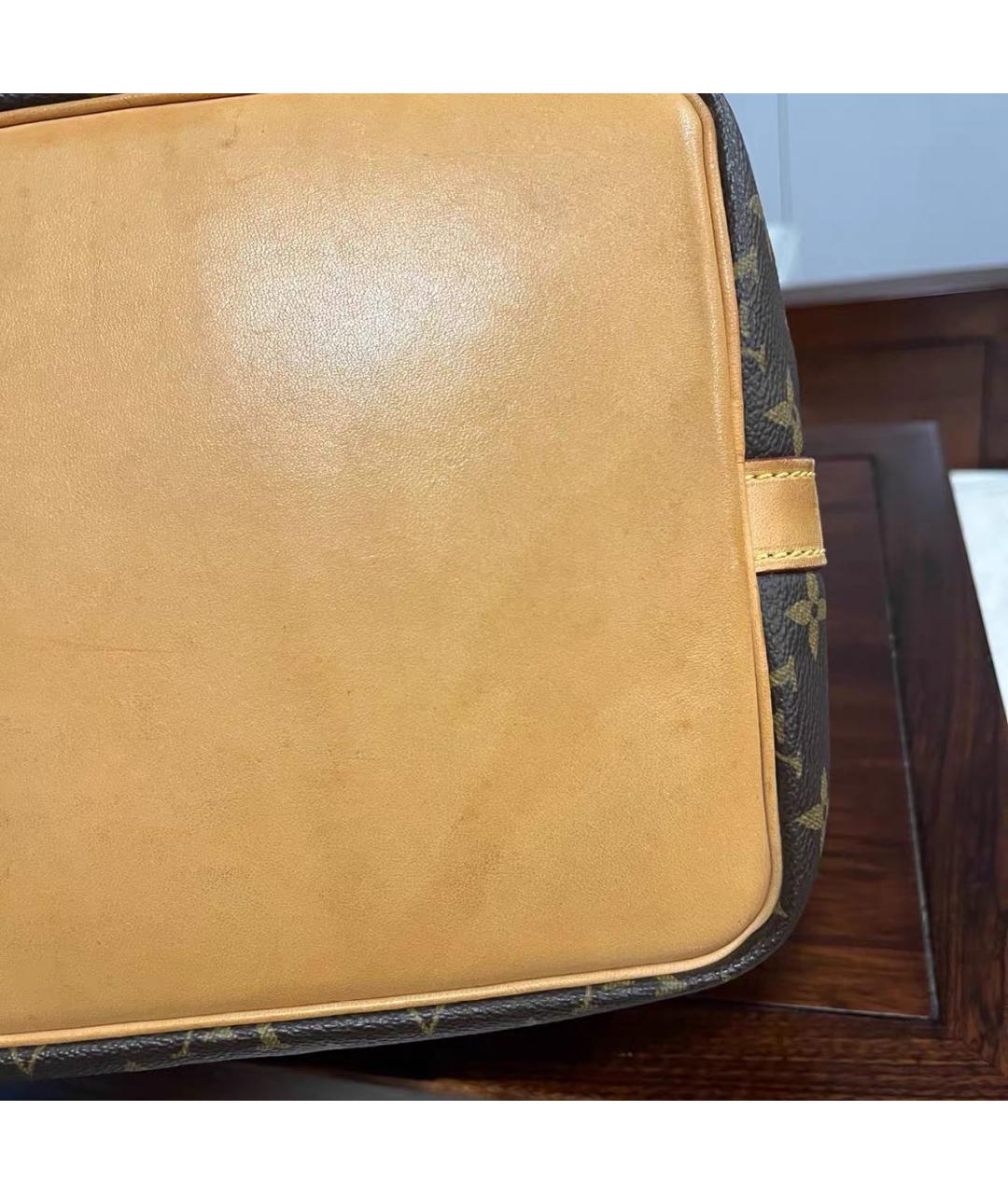 LOUIS VUITTON Коричневая кожаная сумка через плечо, фото 7