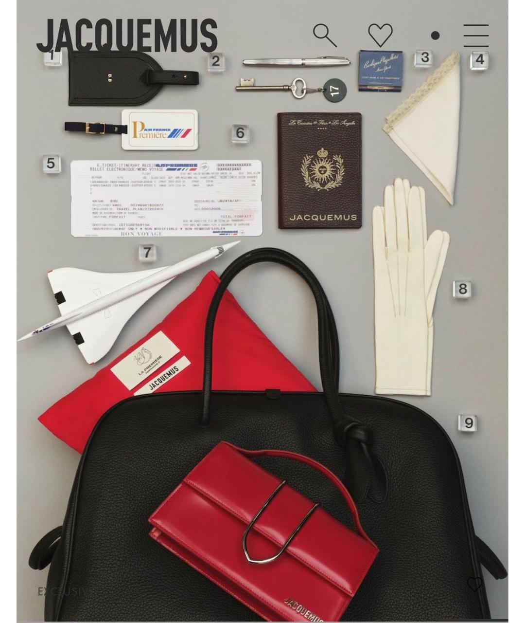 JACQUEMUS Красная кожаная сумка через плечо, фото 7