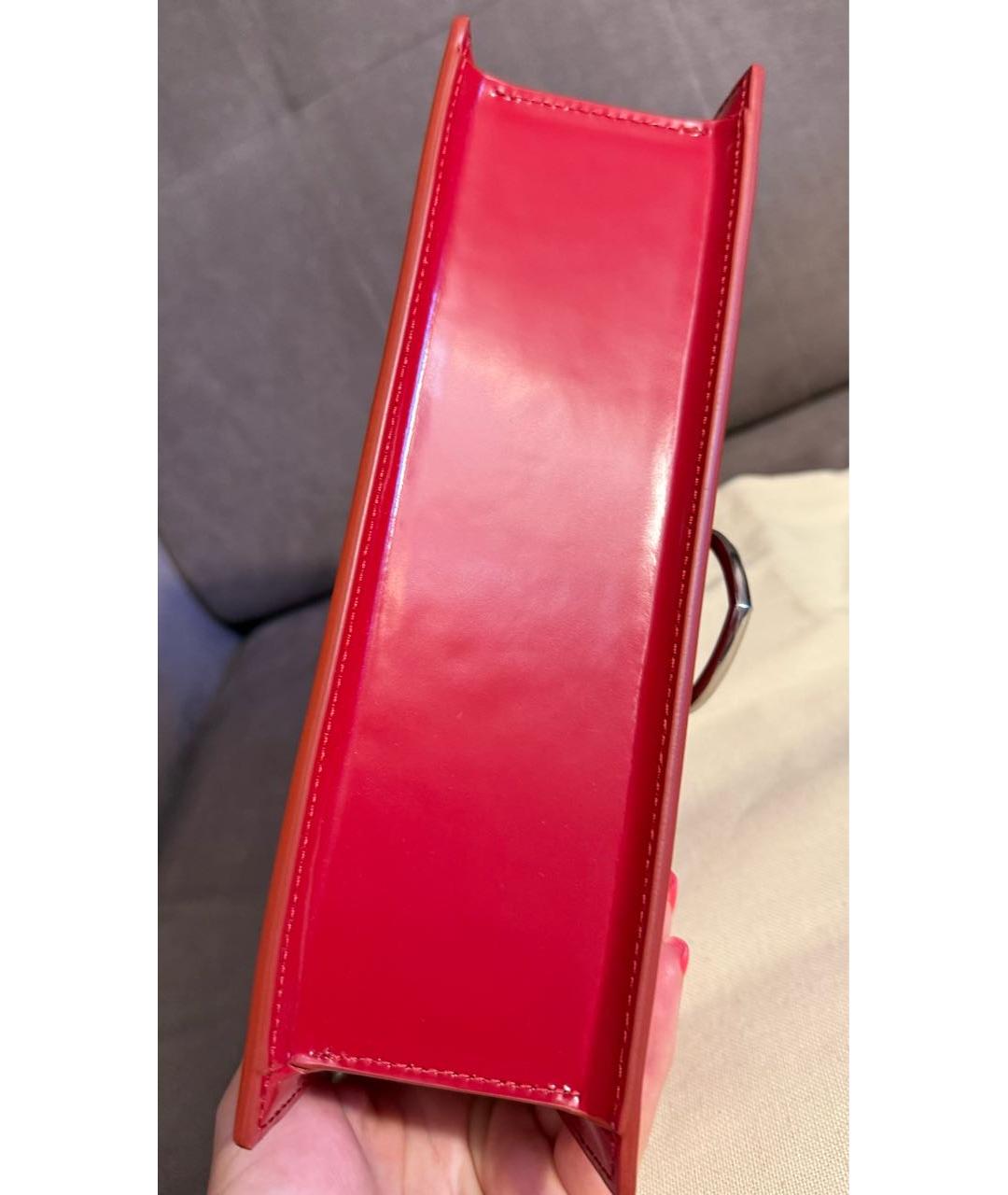 JACQUEMUS Красная кожаная сумка через плечо, фото 6