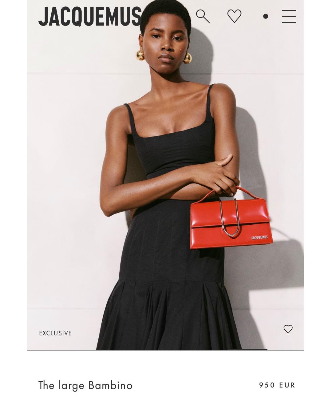 JACQUEMUS Красная кожаная сумка через плечо, фото 8