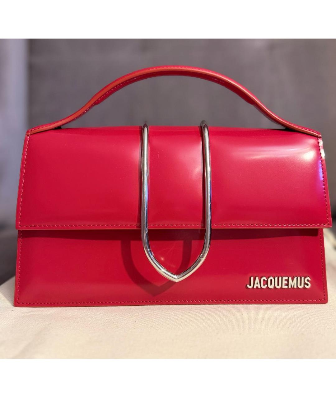 JACQUEMUS Красная кожаная сумка через плечо, фото 9