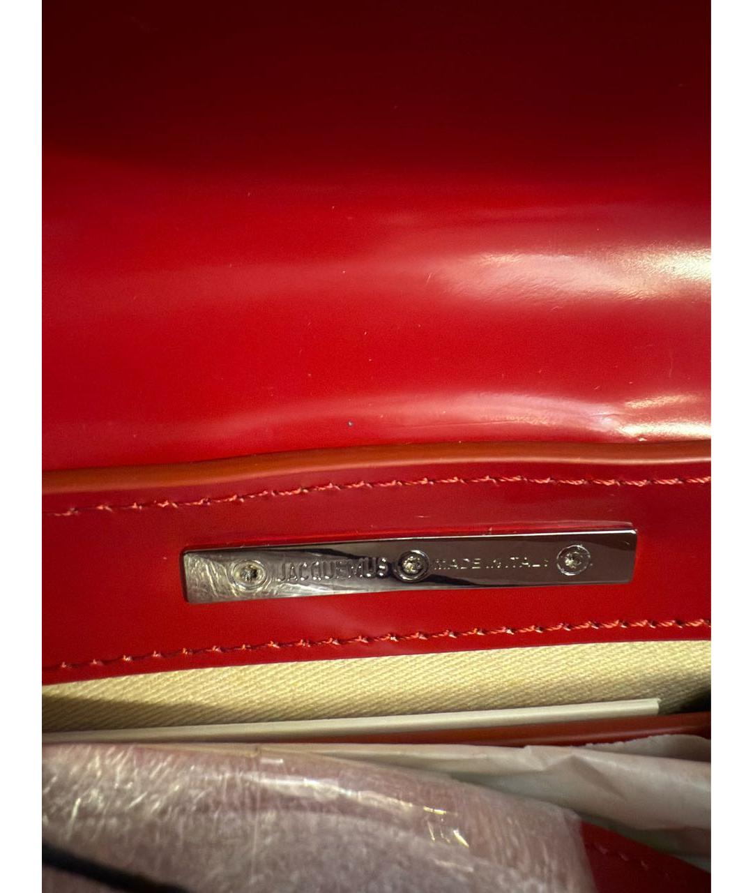 JACQUEMUS Красная кожаная сумка через плечо, фото 5