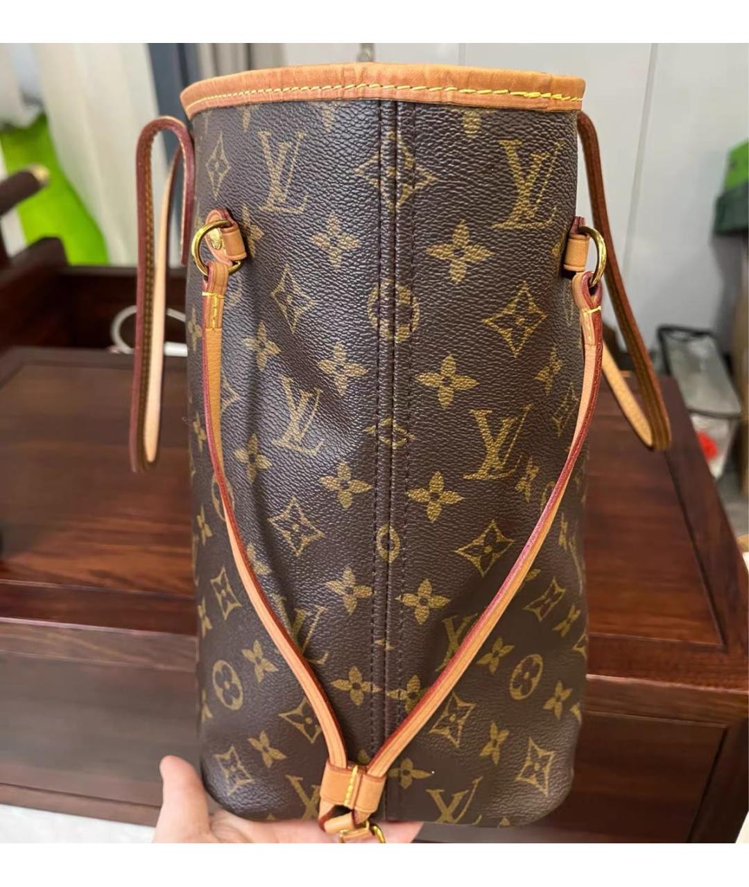 LOUIS VUITTON Коричневая кожаная сумка тоут, фото 3