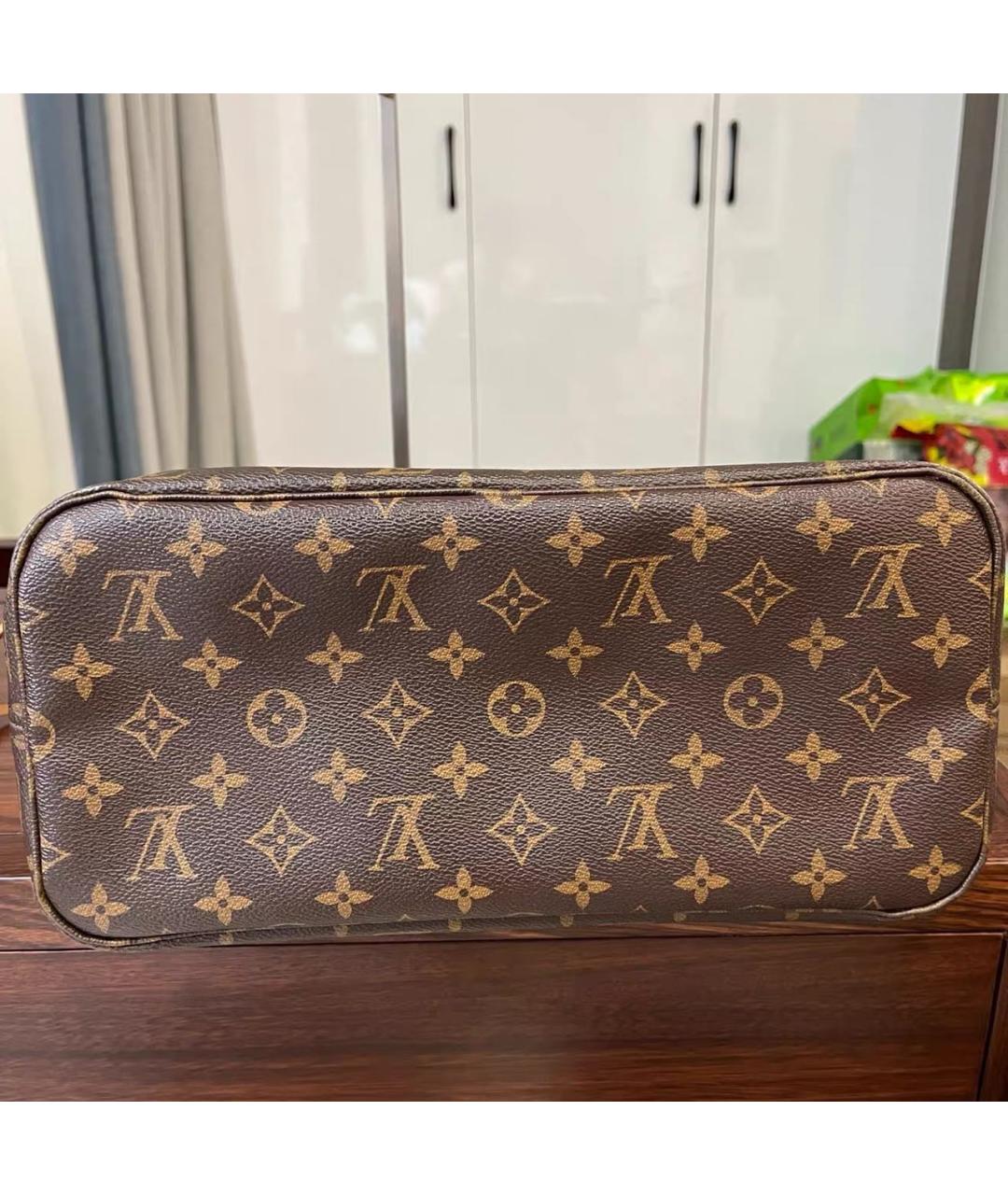 LOUIS VUITTON Коричневая кожаная сумка тоут, фото 5