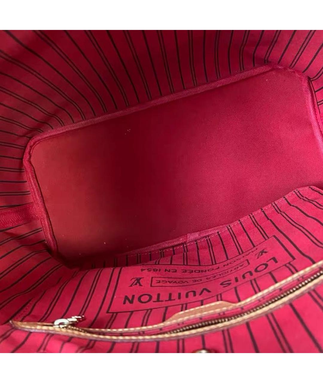 LOUIS VUITTON Коричневая кожаная сумка тоут, фото 7