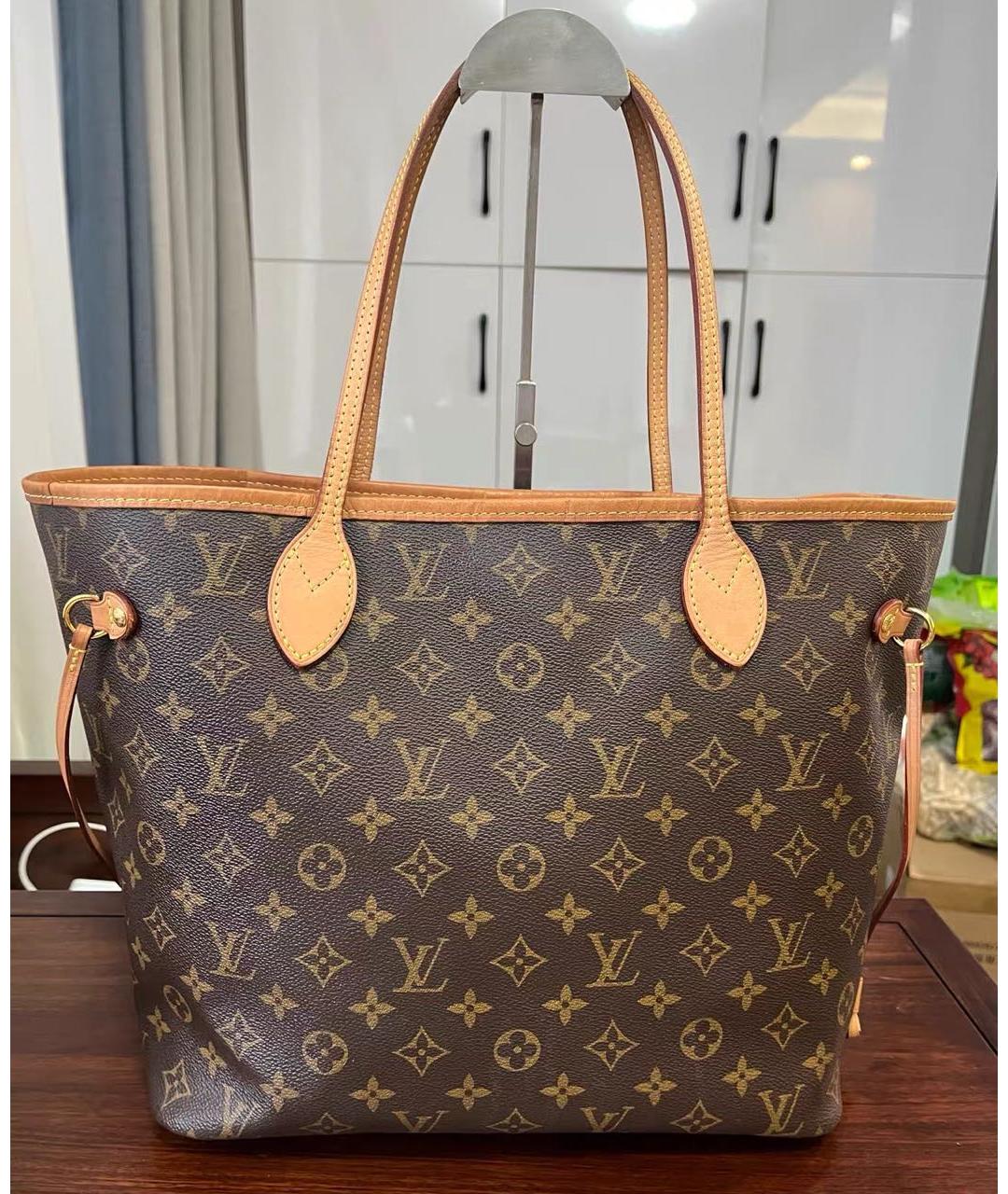 LOUIS VUITTON Коричневая кожаная сумка тоут, фото 2
