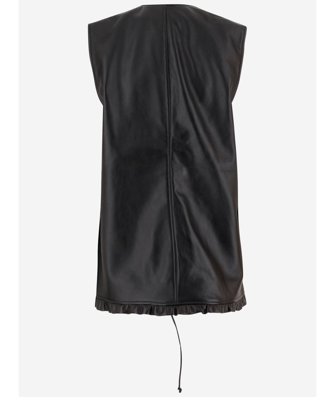 NICCOLO PASQUALETTI Черный кожаный жилет, фото 2